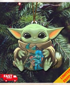 Baby Yoda Hug Iron Maiden The Future Past Tour 2023 Logo Christmas Tree Decorations Ornament