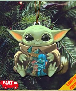 Baby Yoda Hug Iron Maiden The Future Past Tour 2023 Logo Christmas Tree Decorations Ornament