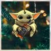 Baby Yoda Hug Jack Daniels For Whiskey Lovers 2023 Christmas Star Wars Gift Ornament