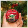 Baby Yoda Mandalorian Christmas 2023 Custom Name Star Wars Xmas Gift Ornament