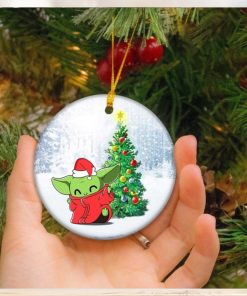 Baby Yoda With Christmas Tree Home Decorations Star Wars Unique Gift Ornament