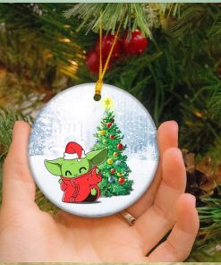 Baby Yoda With Christmas Tree Home Decorations Star Wars Unique Gift Ornament