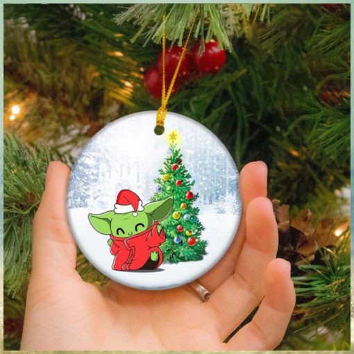 Baby Yoda With Christmas Tree Home Decorations Star Wars Unique Gift Ornament