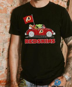 Baby Yoda drive a car Washington Redskins football flag logo shirt