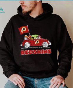 Baby Yoda drive a car Washington Redskins football flag logo shirt