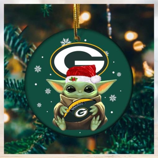 Baby Yoda x Green Bay Packers NFL Christmas Gift Tree Decorations Star Wars Gifts Ornament