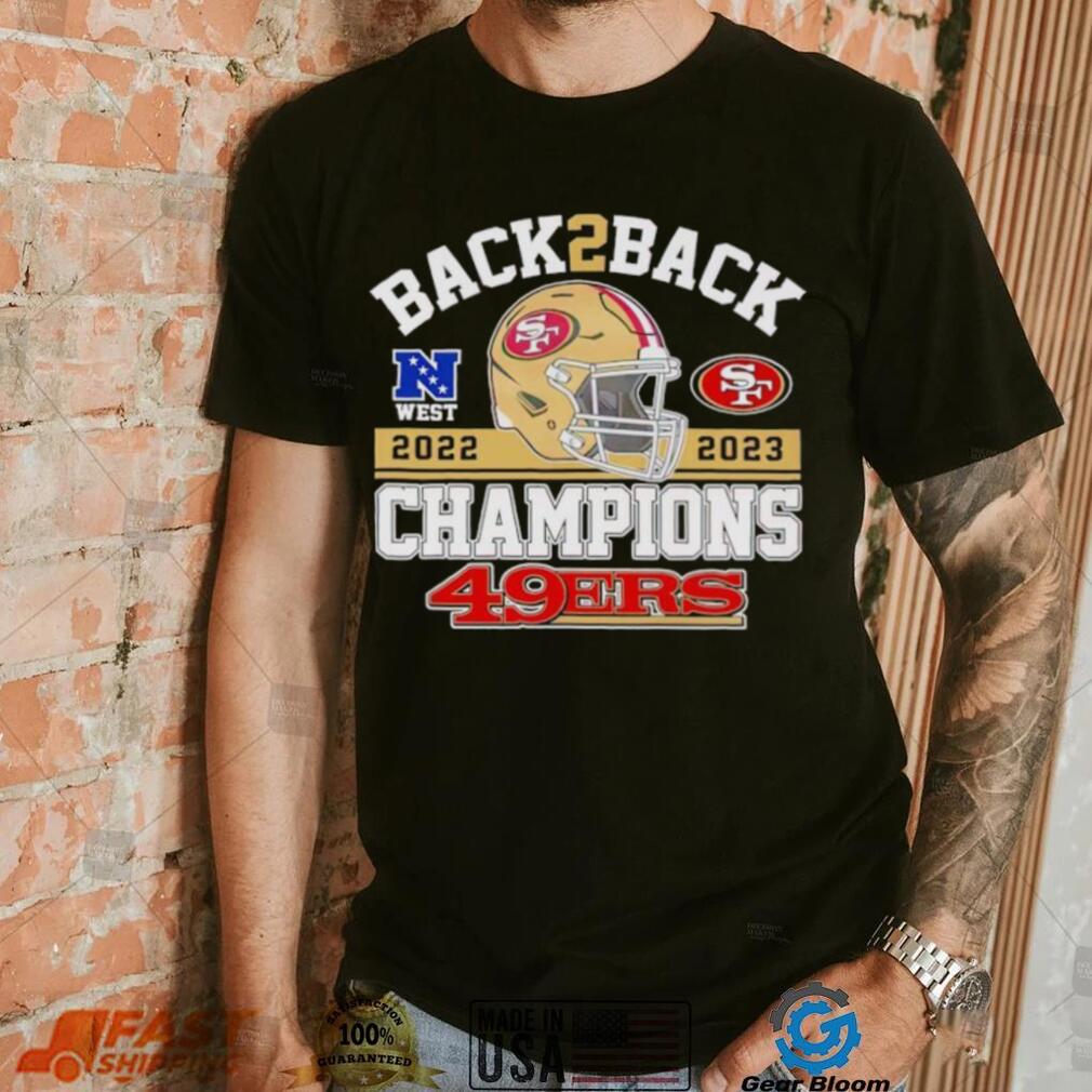 Back 2 back helmet 2022 2023 Champions San Francisco 49ers shirt Back 2 back helmet 2022 2023 Champions San Francisco 49ers shirt
