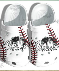 Ball Mom 3D Baseball Line Crocs Shoes Gift Mother  Cool Crocs Gift Grandma