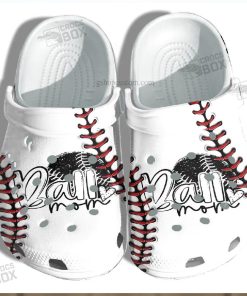 Ball Mom 3D Baseball Line Crocs Shoes Gift Mother  Cool Crocs Gift Grandma