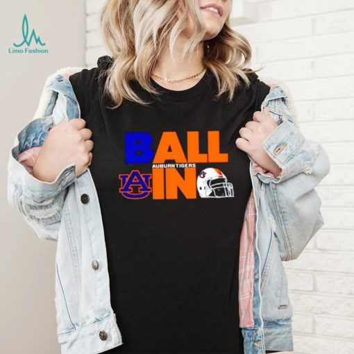 Ball in Auburn Tigers logo helmet shirt