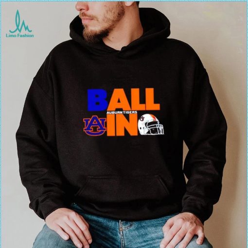 Ball in Auburn Tigers logo helmet shirt