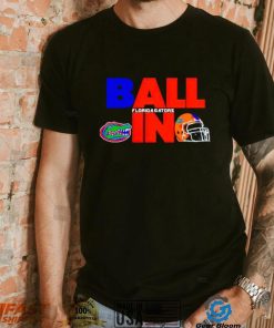 Ball in Florida Gators logo helmet shirt