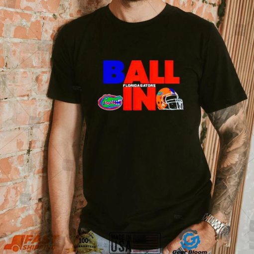 Ball in Florida Gators logo helmet shirt