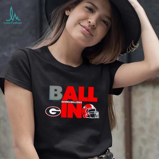 Ball in Georgia Bulldogs logo helmet shirt