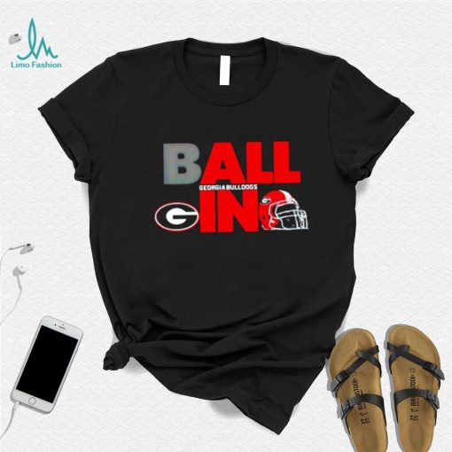 Ball in Georgia Bulldogs logo helmet shirt