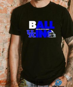 Ball in Kentucky Wildcats logo helmet shirt