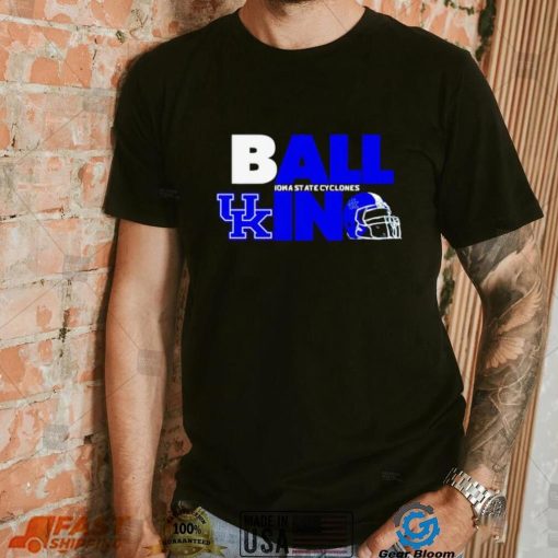 Ball in Kentucky Wildcats logo helmet shirt