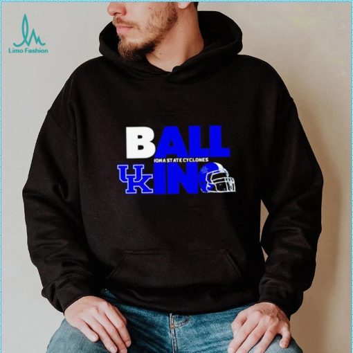 Ball in Kentucky Wildcats logo helmet shirt