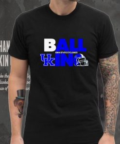 Ball in Kentucky Wildcats logo helmet shirt