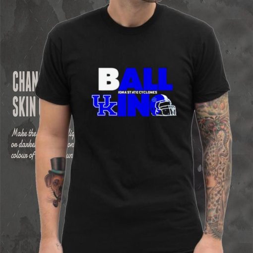 Ball in Kentucky Wildcats logo helmet shirt