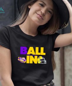 Ball in LSU Tigers logo helmet shirt