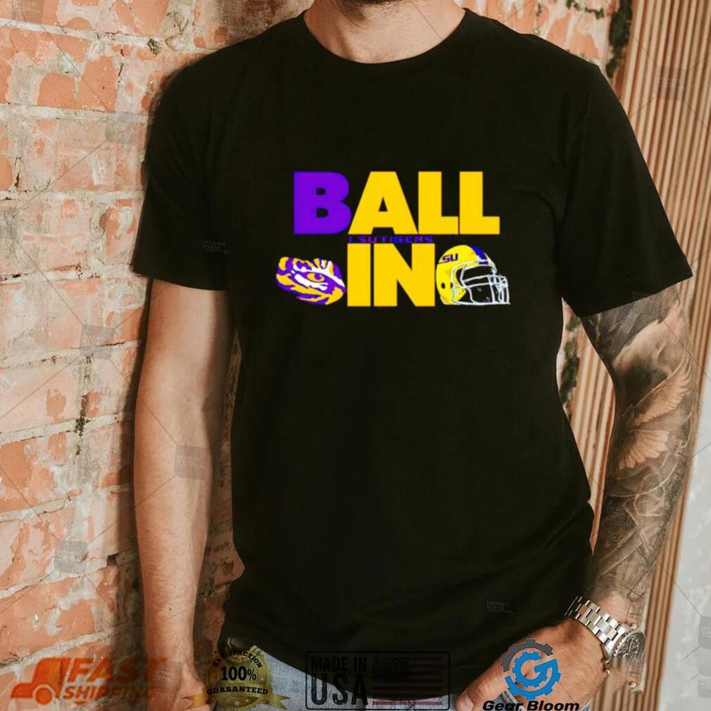 Ball in LSU Tigers logo helmet shirt Ball in LSU Tigers logo helmet shirt