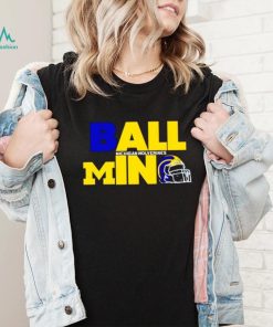 Ball in Michigan Wolverines logo helmet shirt