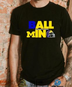 Ball in Michigan Wolverines logo helmet shirt