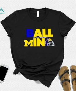 Ball in Michigan Wolverines logo helmet shirt