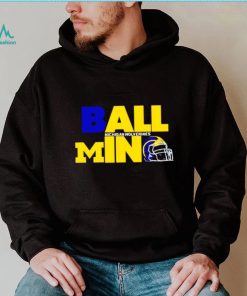 Ball in Michigan Wolverines logo helmet shirt