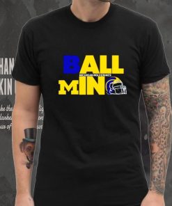 Ball in Michigan Wolverines logo helmet shirt