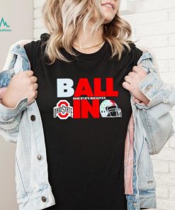 Ball in Ohio State Buckeyes logo helmet shirt