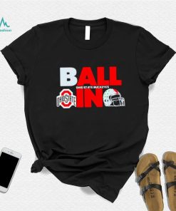 Ball in Ohio State Buckeyes logo helmet shirt