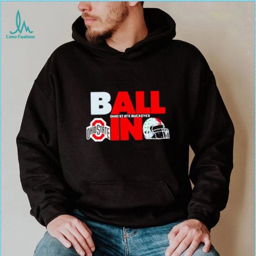 Ball in Ohio State Buckeyes logo helmet shirt