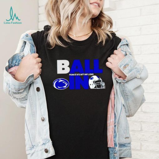 Ball in Penn State Nittany Lions logo helmet shirt