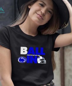Ball in Penn State Nittany Lions logo helmet shirt