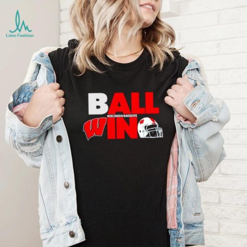Ball in Wisconsin Badgers logo helmet shirt