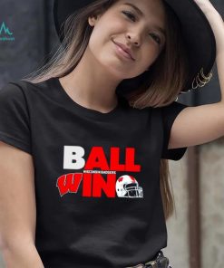 Ball in Wisconsin Badgers logo helmet shirt