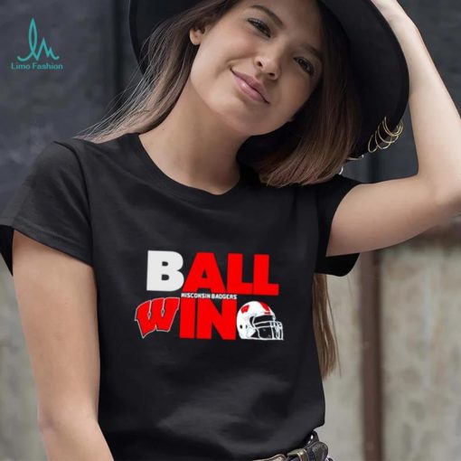 Ball in Wisconsin Badgers logo helmet shirt