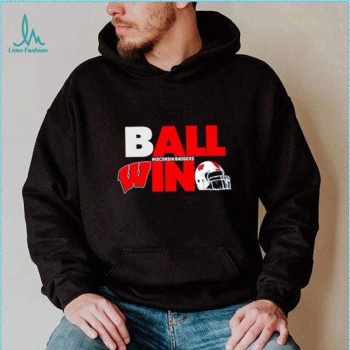 Ball in Wisconsin Badgers logo helmet shirt