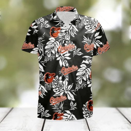 Baltimore Orioles Tropical Flower Sleeve Hawaii Shirt