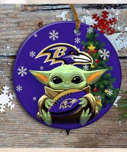 Baltimore Ravens Baby Yoda Ornament Christmas Tree Decorations NFL Gifts