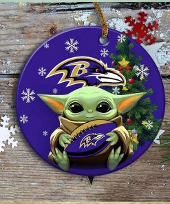 Baltimore Ravens Baby Yoda Ornament Christmas Tree Decorations NFL Gifts