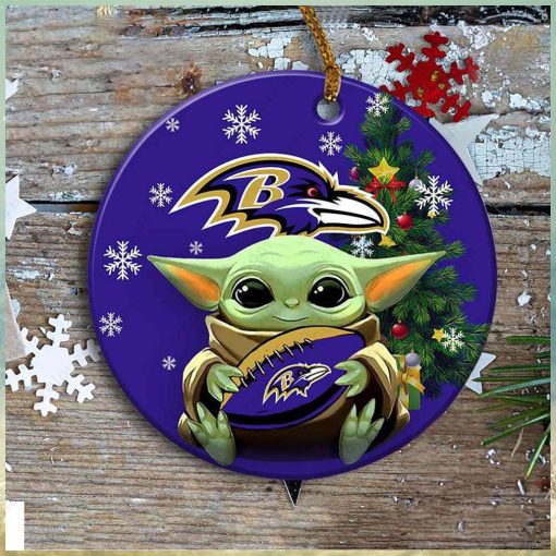 Baltimore Ravens Baby Yoda Ornament Christmas Tree Decorations NFL Gifts