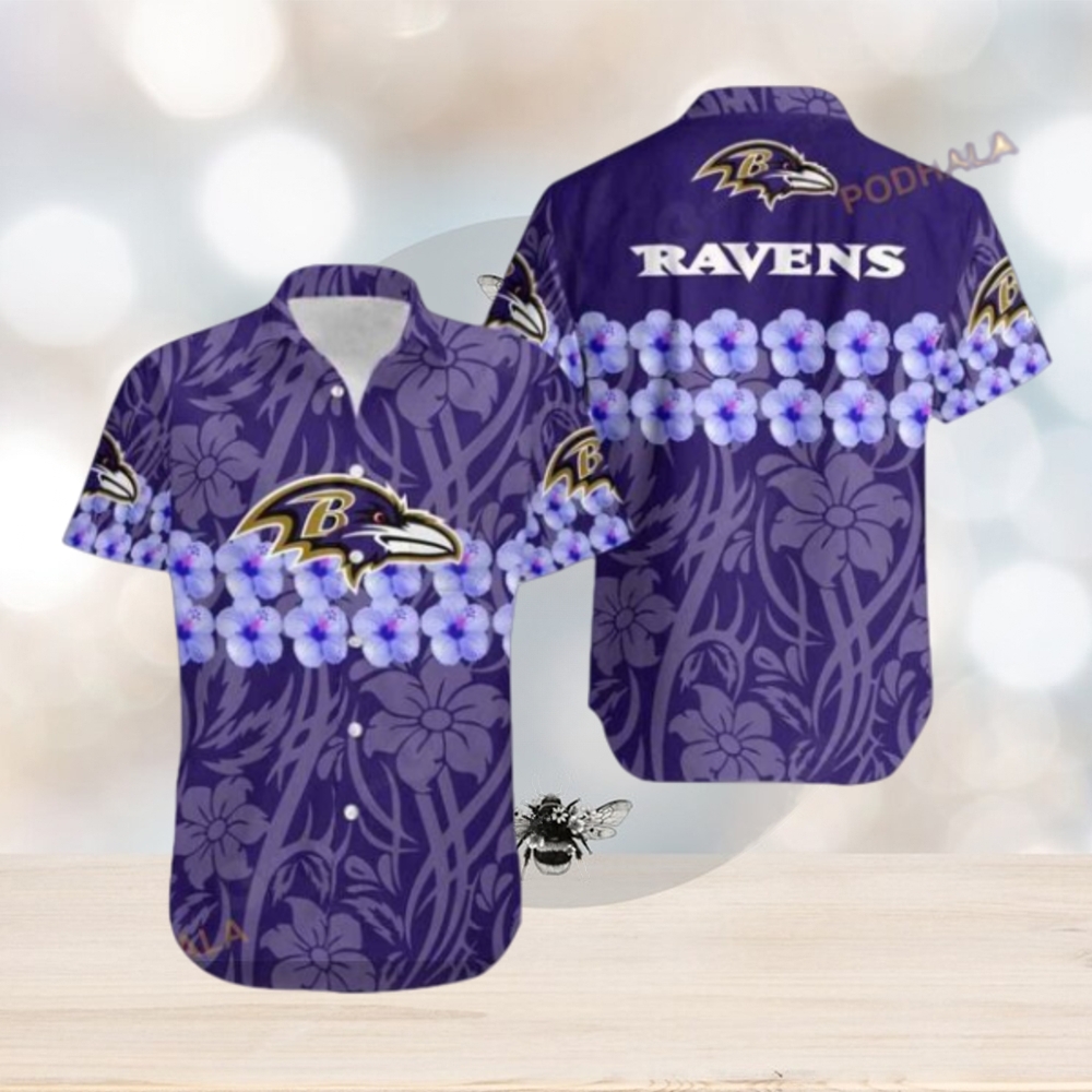 Baltimore Ravens Flower And Logo Hawaii Shirt Summer Collection Baltimore Ravens Flower And Logo Hawaii Shirt Summer Collection