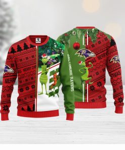 Baltimore Ravens Grinch & Scooby Doo Christmas Ugly Sweater 1