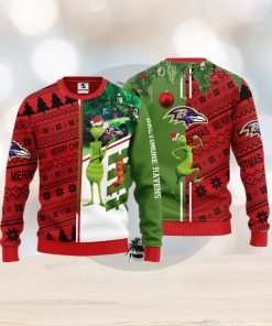 Baltimore Ravens Grinch & Scooby Doo Christmas Ugly Sweater 1