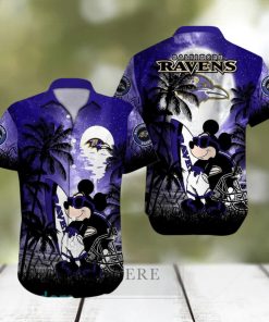 Baltimore Ravens NFL Team Logo Baby Yoda Hawaiian Shirt
