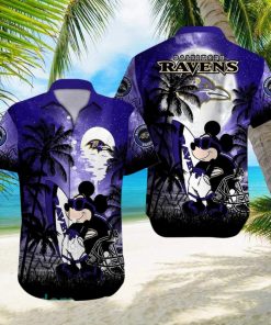 Baltimore Ravens NFL Team Logo Baby Yoda Hawaiian Shirt