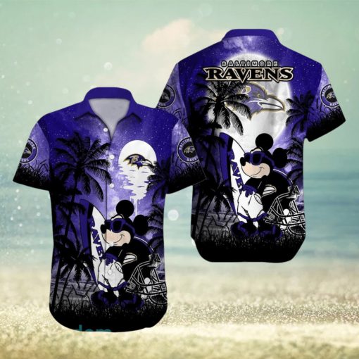 Baltimore Ravens NFL Team Logo Baby Yoda Hawaiian